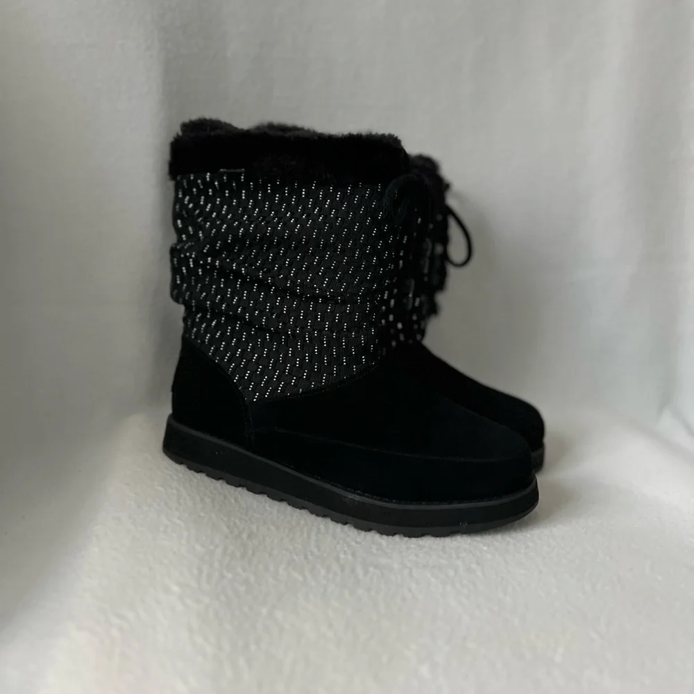 Skechers Size 6 Faux Fur Lining Leather Suede Winter Boots